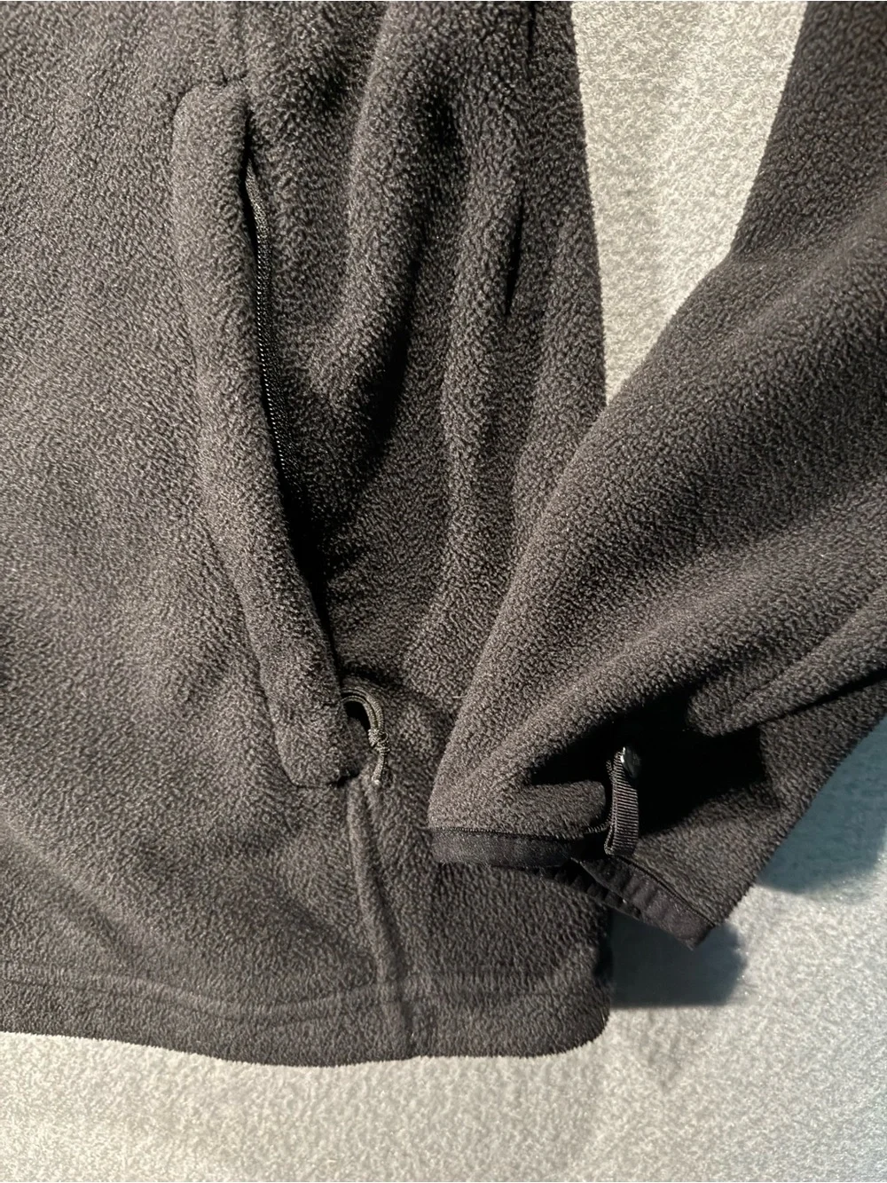 The North Face Dark Gray Fleece Jacket with White Logo